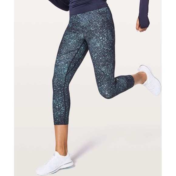 Lululemon Lead The Pack High Rise Run Crop Leggings 23" Mineralize Multi Sz 10 - Picture 1 of 12